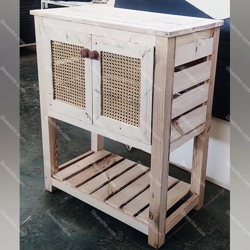 کافی بار چوبی مدل حصیری کد DC062