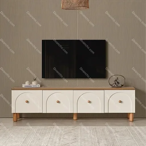 میز تلویزیون پایه چوبی مدرن کد DC090