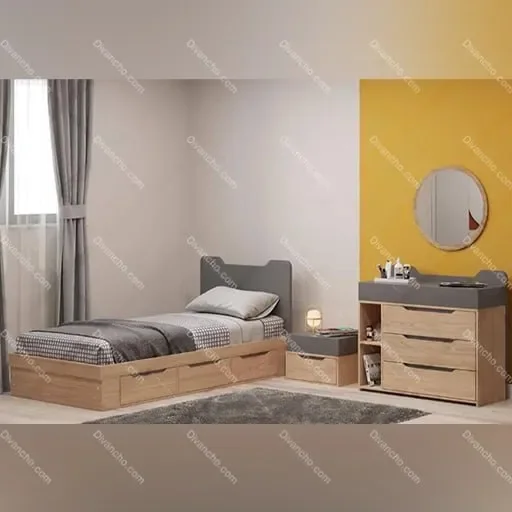 میز و آینه تخت یک نفره مدرن کد DC038