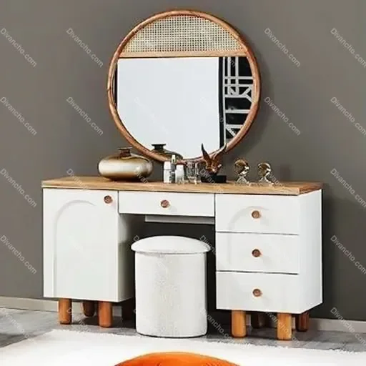 میز آرایش مدرن به همراه پاف و آینه کد DC077