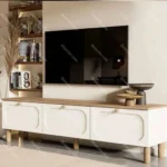 میز تلویزیون جلومبلی لوکس پایه چوبی کد DC097