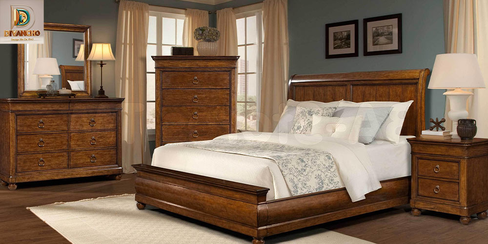 سرویس خواب دو نفره چوبی