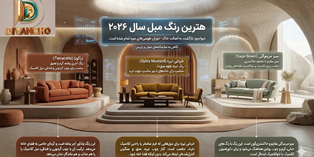  بهترین رنگ مبل سال ۲۰۲۶