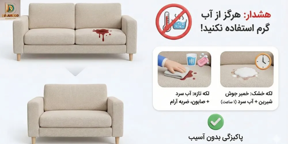  پاک کردن لکه خون از مبل پارچه ای